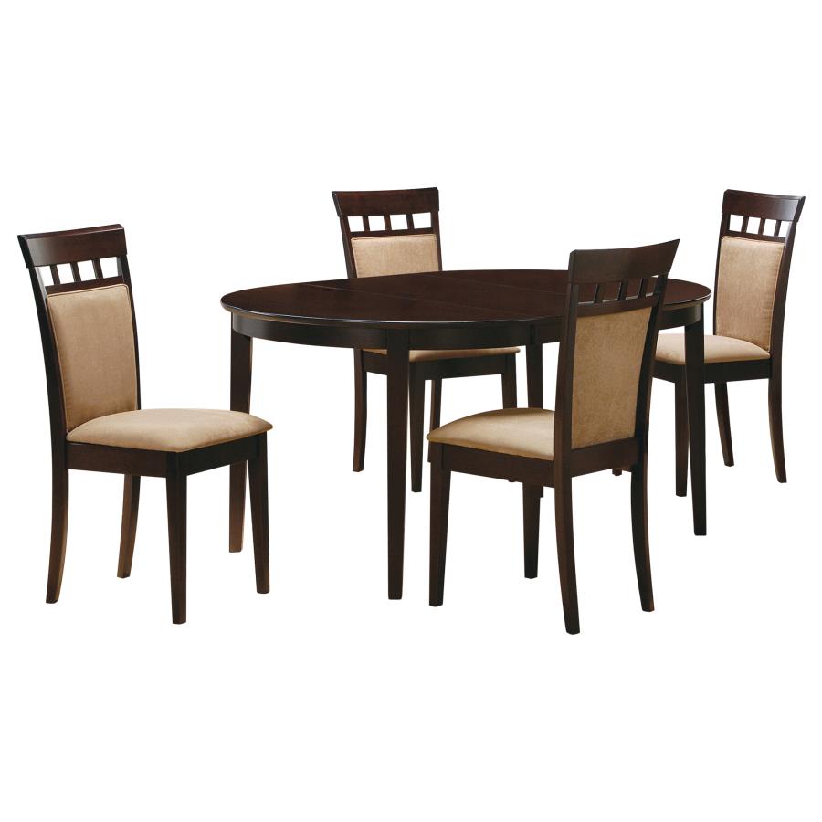 Gabriel 5-piece Extension Leaf Dining Table Set Cappuccino view 2