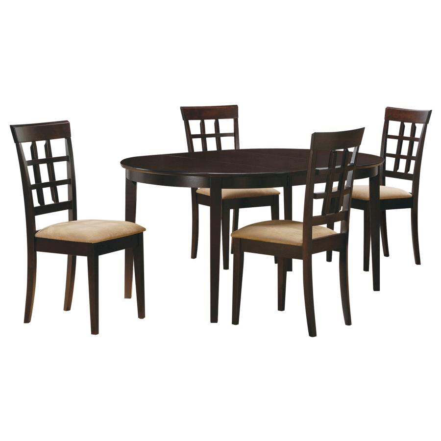 Gabriel 5-piece Extension Leaf Dining Table Set Cappuccino view 2