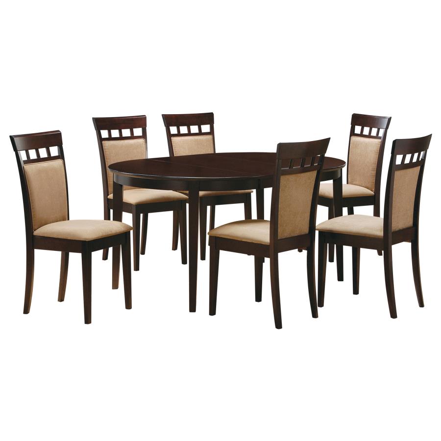 Gabriel 7-piece Extension Leaf Dining Table Set Cappuccino view 2