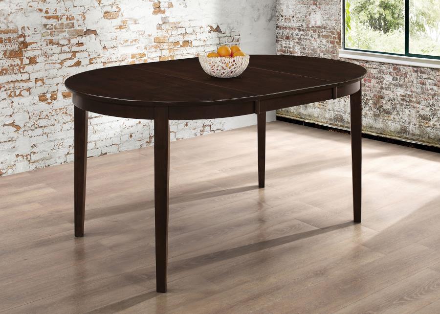 Gabriel Oval 60-inch Extension Leaf Dining Table Cappuccino view 2