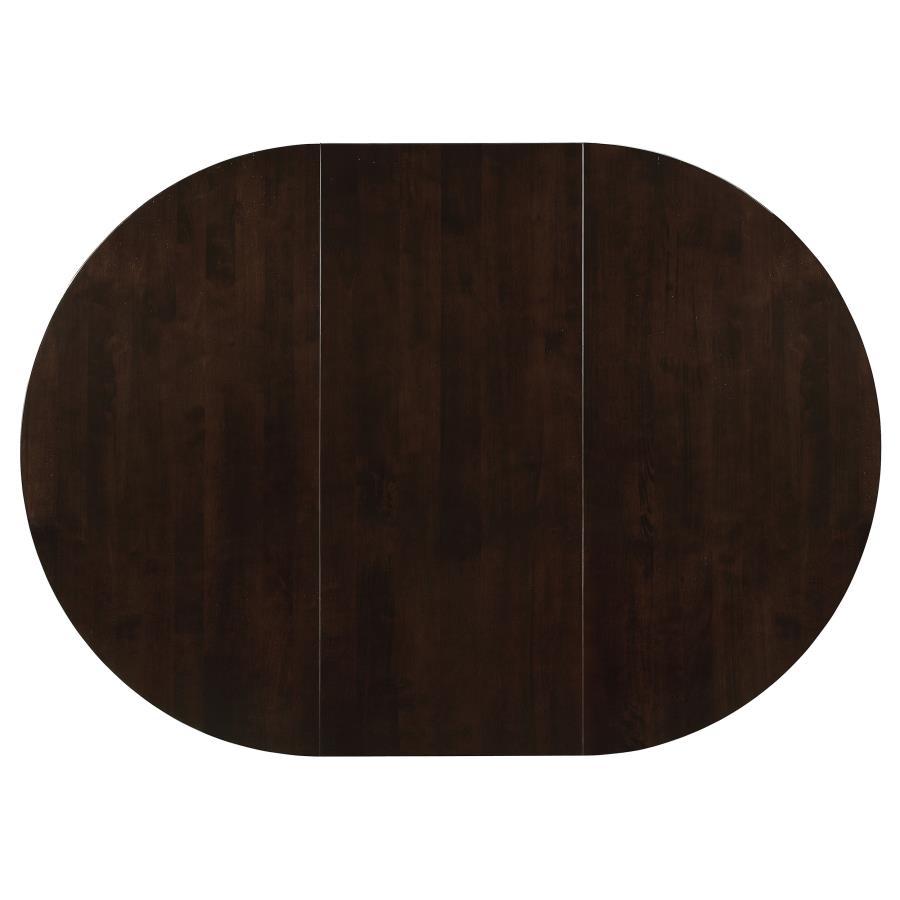 Gabriel Oval 60-inch Extension Leaf Dining Table Cappuccino view 5