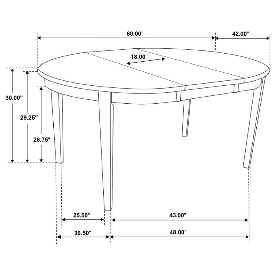 Gabriel Oval 60-inch Extension Leaf Dining Table Cappuccino view 6