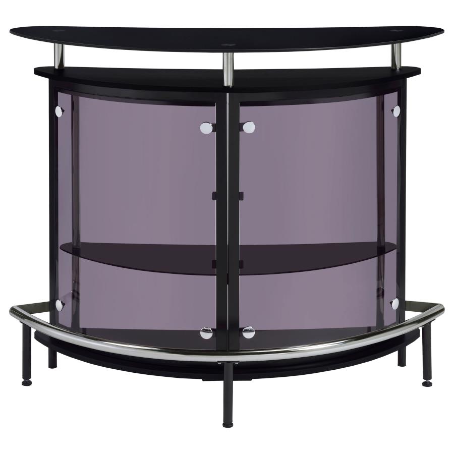 Amarillo Freestanding Glass Top Home Bar Wine Cabinet Black view 4