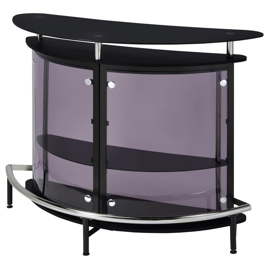 Amarillo Freestanding Glass Top Home Bar Wine Cabinet Black view 5