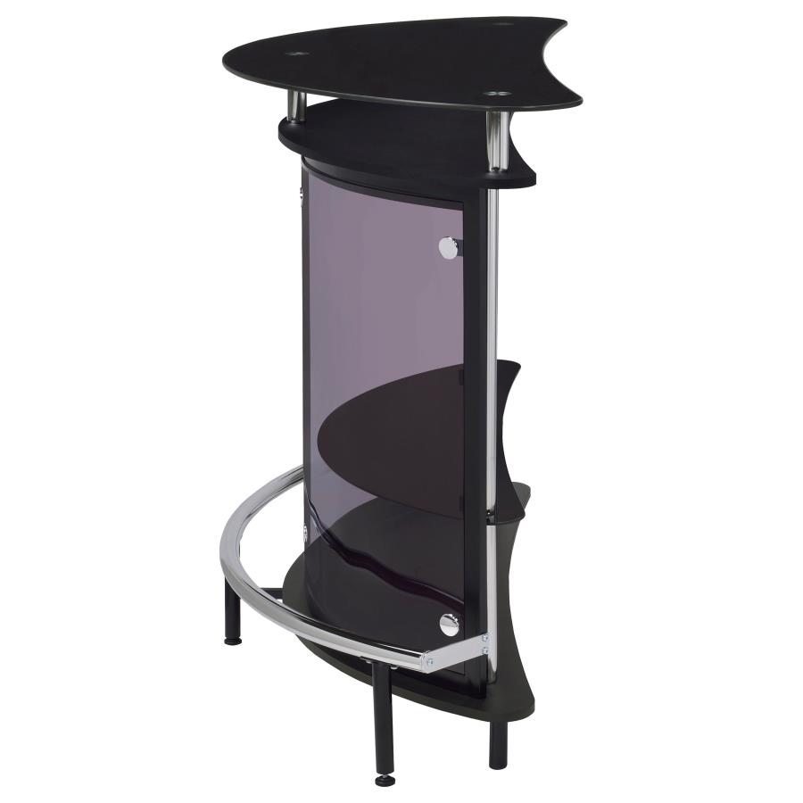 Amarillo Freestanding Glass Top Home Bar Wine Cabinet Black view 6