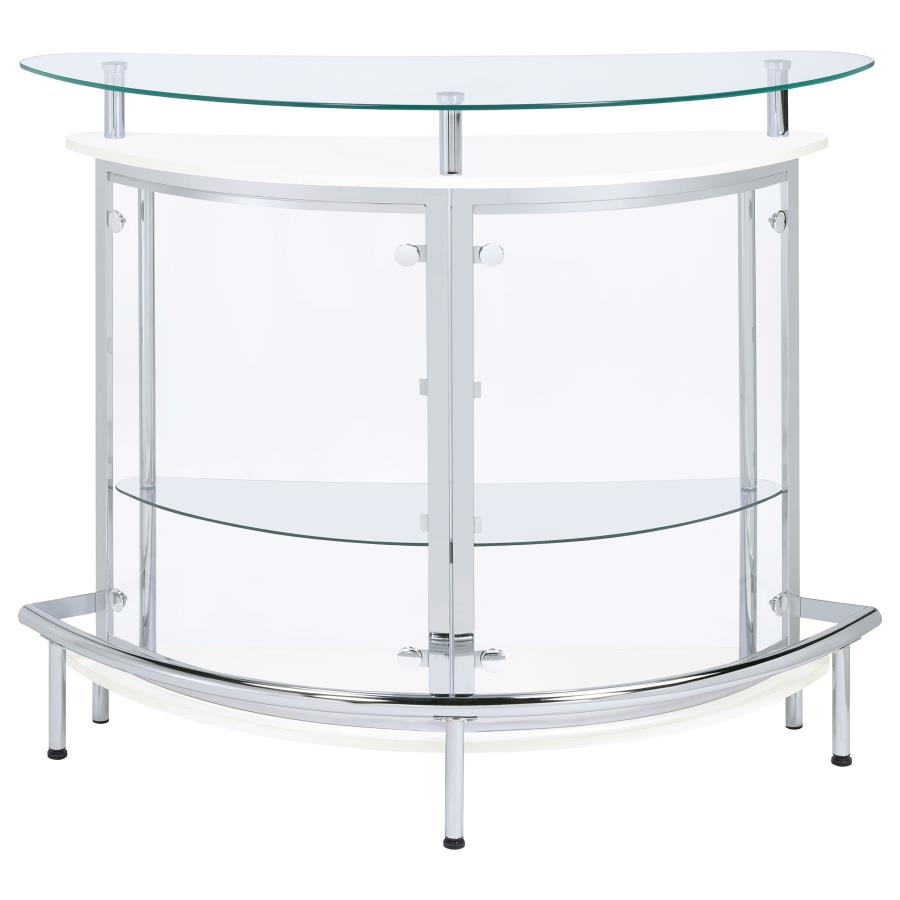 Amarillo Freestanding Glass Top Home Bar Wine Cabinet White view 4