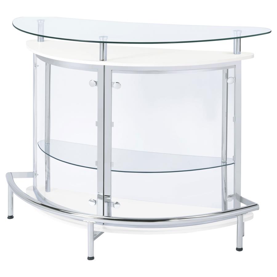 Amarillo Freestanding Glass Top Home Bar Wine Cabinet White view 5