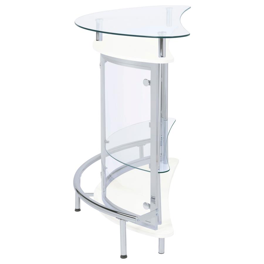 Amarillo Freestanding Glass Top Home Bar Wine Cabinet White view 6