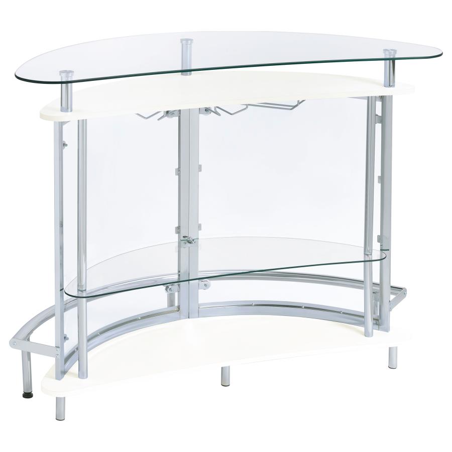 Amarillo Freestanding Glass Top Home Bar Wine Cabinet White view 7