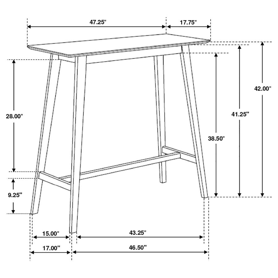 Finnick Rectangular 47-inch Pub Height Bar Table Walnut view 4