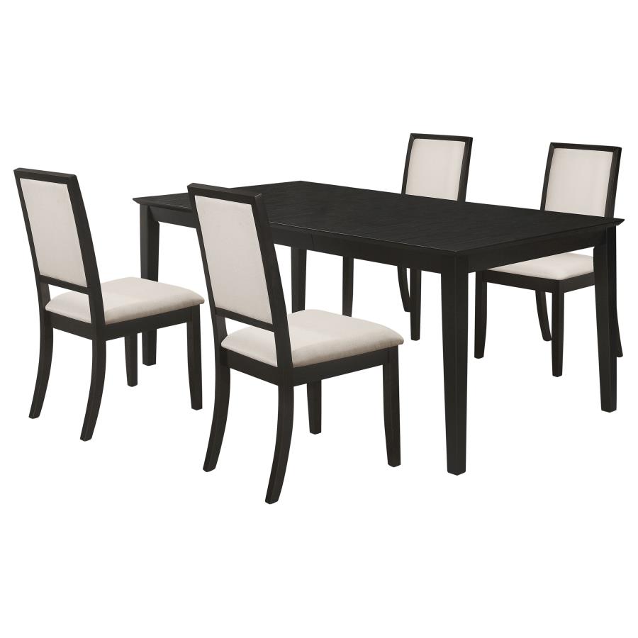 Louise 5-piece Rectangular Extension Leaf Dining Set Black view 2