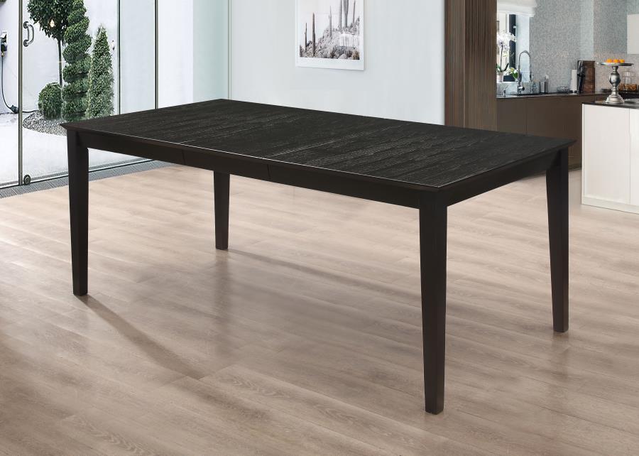 Louise Rectangular 78-inch Extension Leaf Dining Table Black view 2