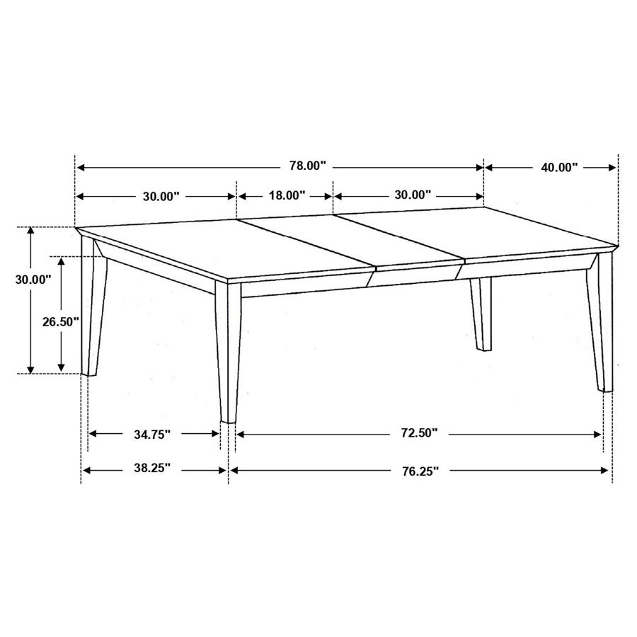 Louise Rectangular 78-inch Extension Leaf Dining Table Black view 5