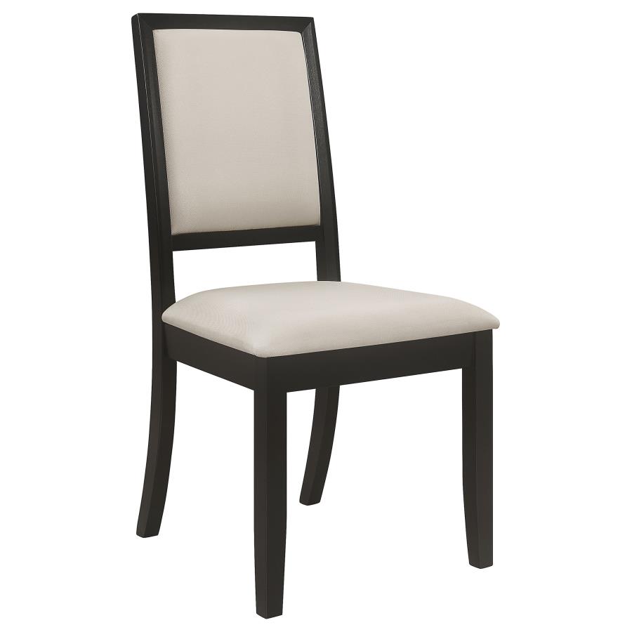 Louise Upholstered Wood Dining Side Chair Black (Set of 2) view 3