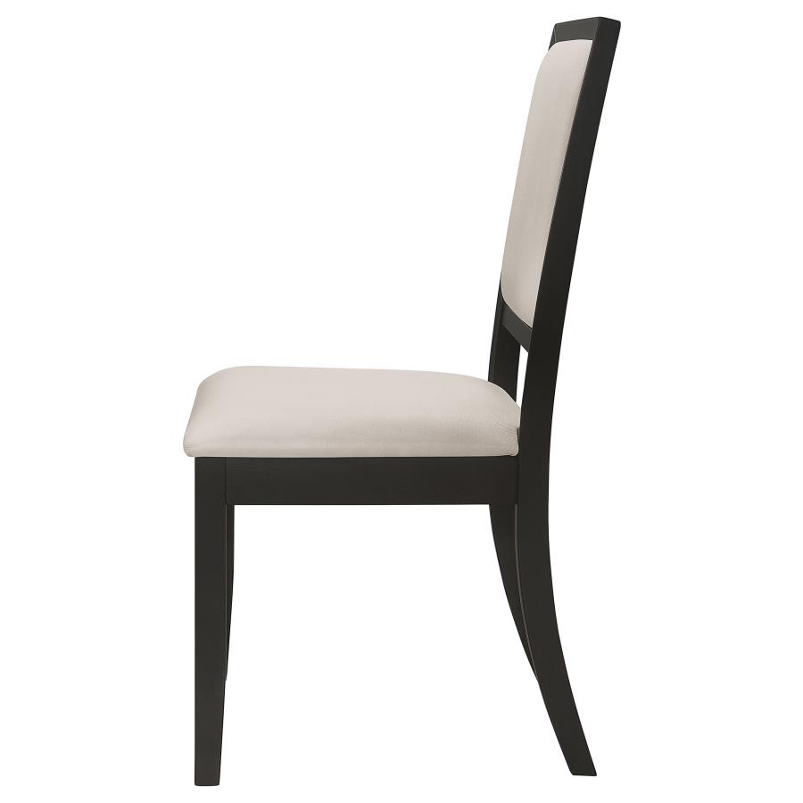 Louise Upholstered Wood Dining Side Chair Black (Set of 2) view 6