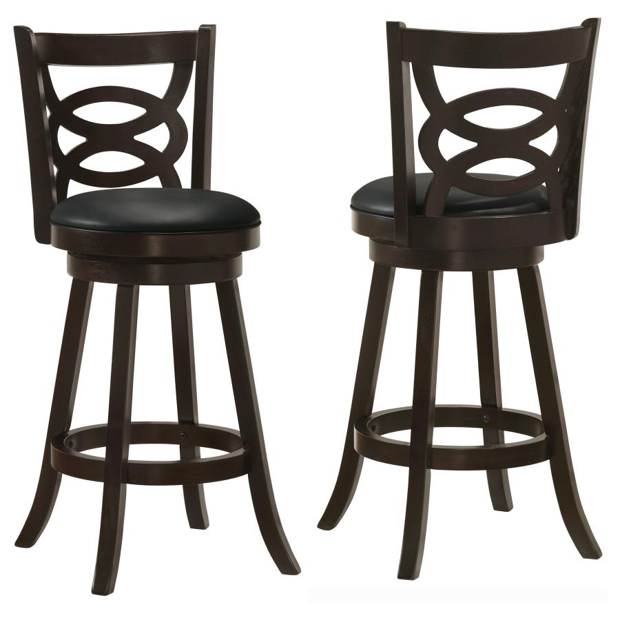 Calecita Wood Swivel Bar Chair Cappuccino (Set of 2) — Dining Furniture