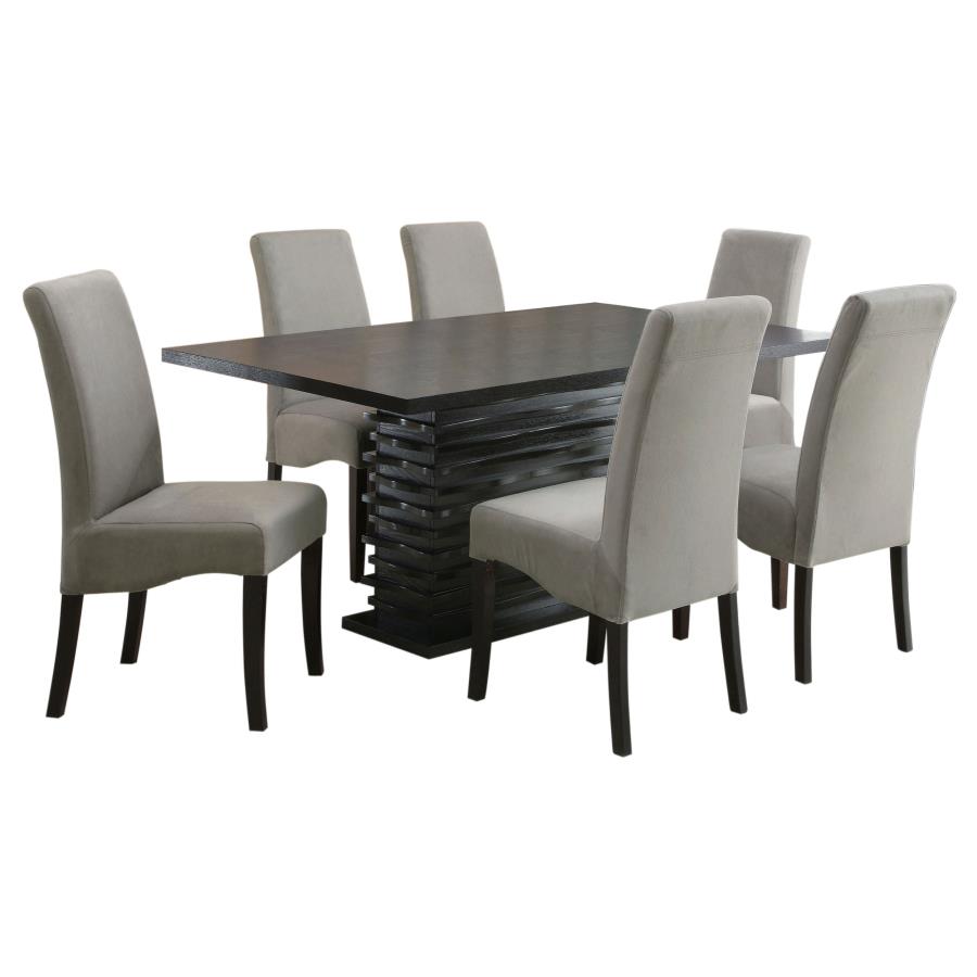 Stanton 7-piece Rectangular Dining Table Set Grey view 2