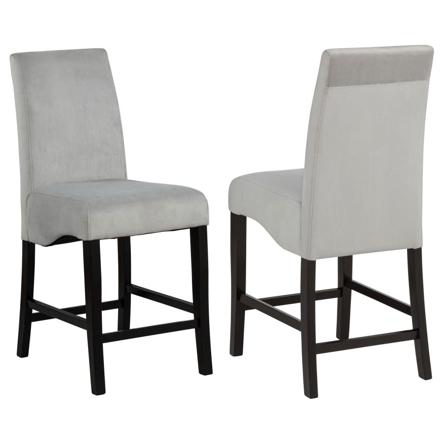 Stanton Velvet Upholstered Counter Chair Grey (Set of 2)