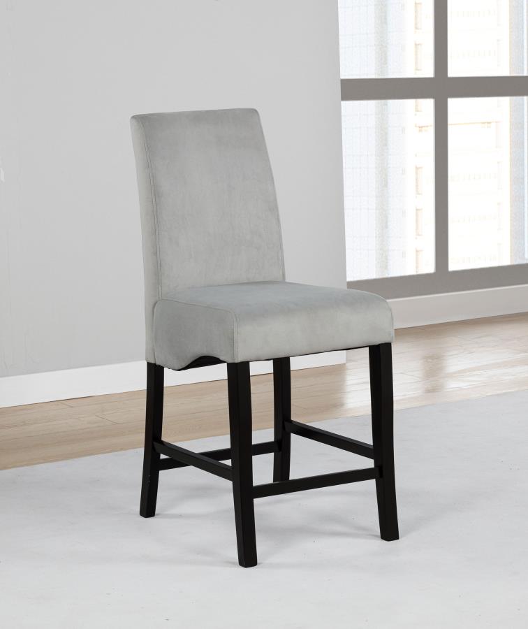 Stanton Velvet Upholstered Counter Chair Grey (Set of 2) view 2