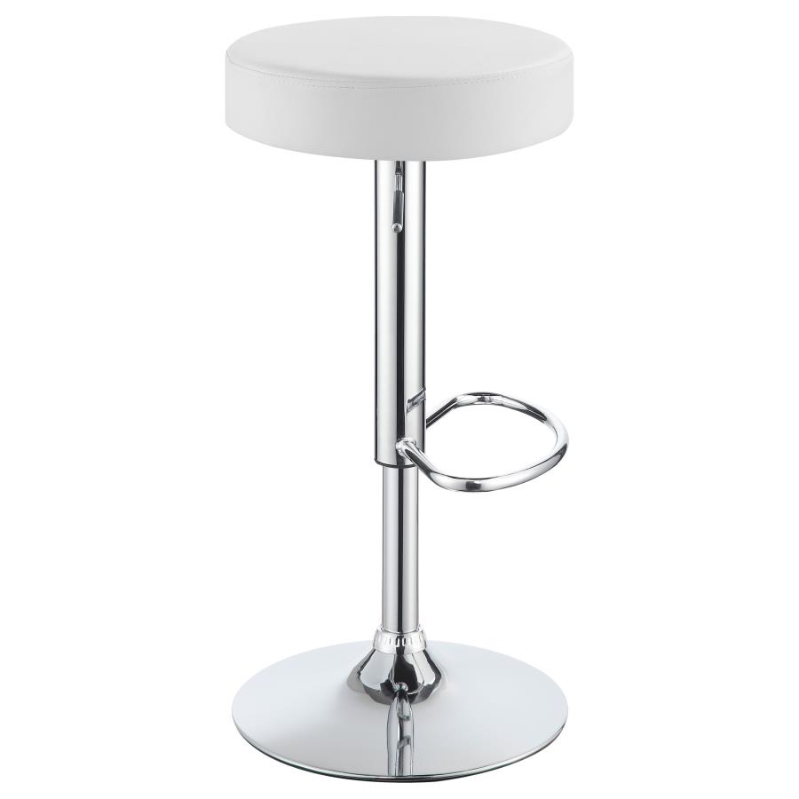 Ramses Adjustable Backless Bar Stool Chrome and White view 5