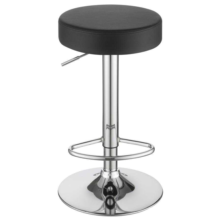 Ramses 29-inch Adjustable Bar Stool Chrome and Black view 3