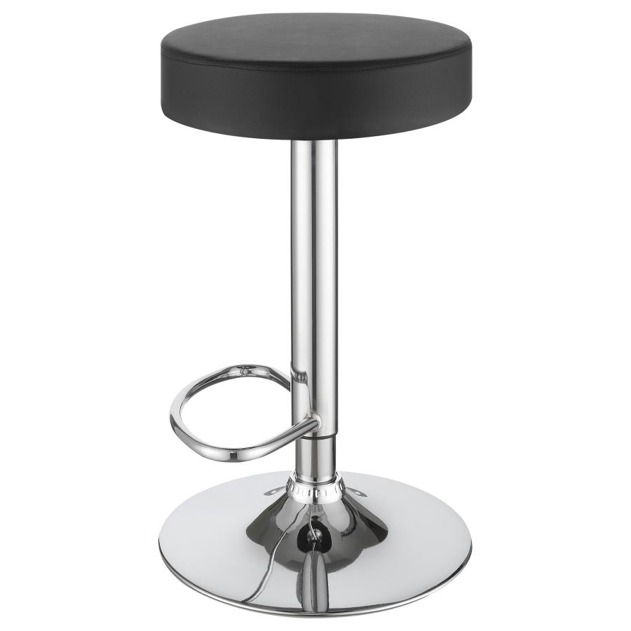 Ramses 29-inch Adjustable Bar Stool Chrome and Black view 4