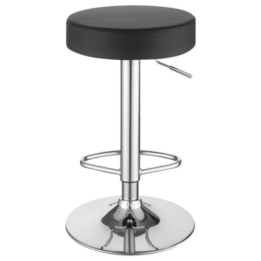 Ramses 29-inch Adjustable Bar Stool Chrome and Black view 5