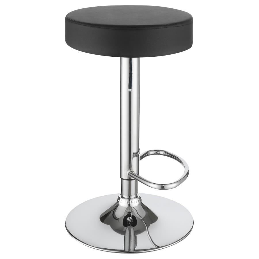 Ramses 29-inch Adjustable Bar Stool Chrome and Black view 6