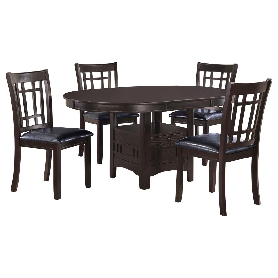 Lavon 5-piece Oval Extension Leaf Dining Set Espresso view 2