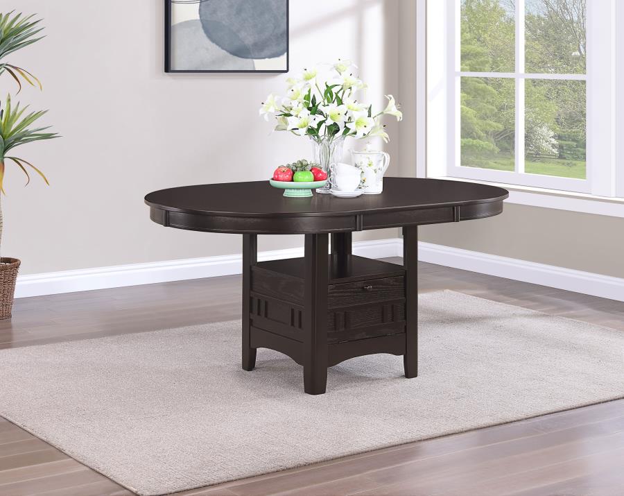Lavon Oval 60-inch Extension Leaf Dining Table Espresso view 2