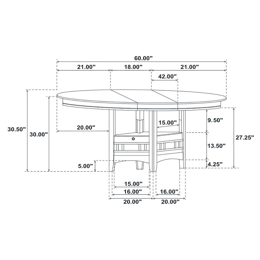 Lavon Oval 60-inch Extension Leaf Dining Table Espresso view 7