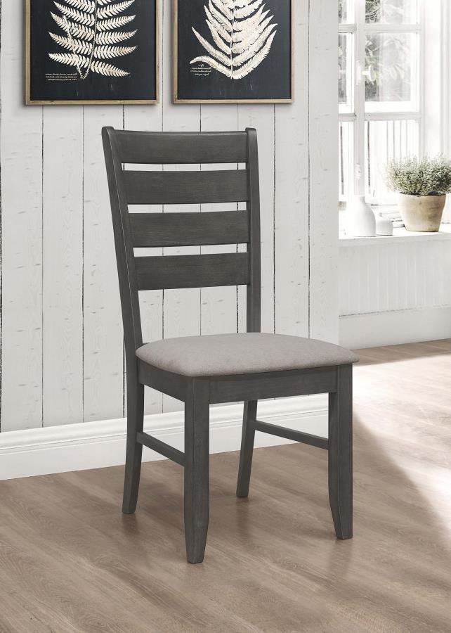 Dalila Wood Dining Side Chair Dark Grey (Set of 2) view 2