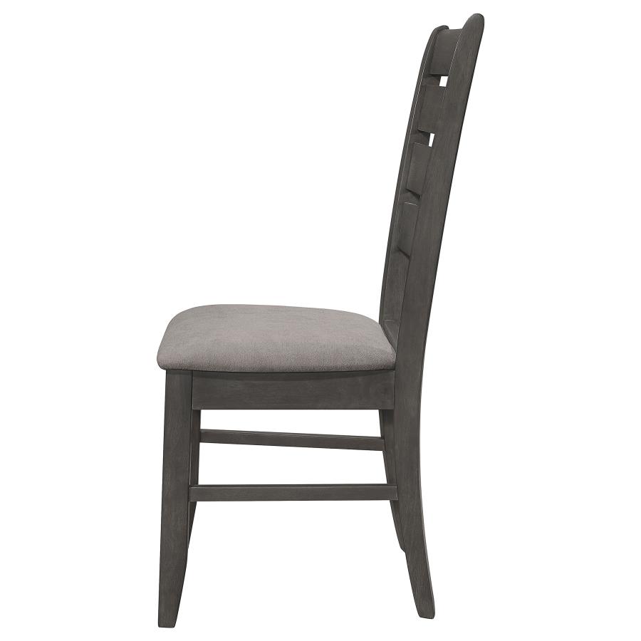 Dalila Wood Dining Side Chair Dark Grey (Set of 2) view 6