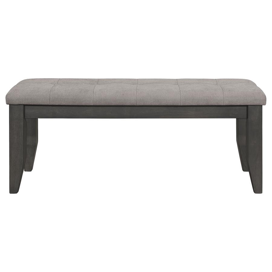 Dalila Fabric Upholstered Wood Dining Bench Dark Grey view 3