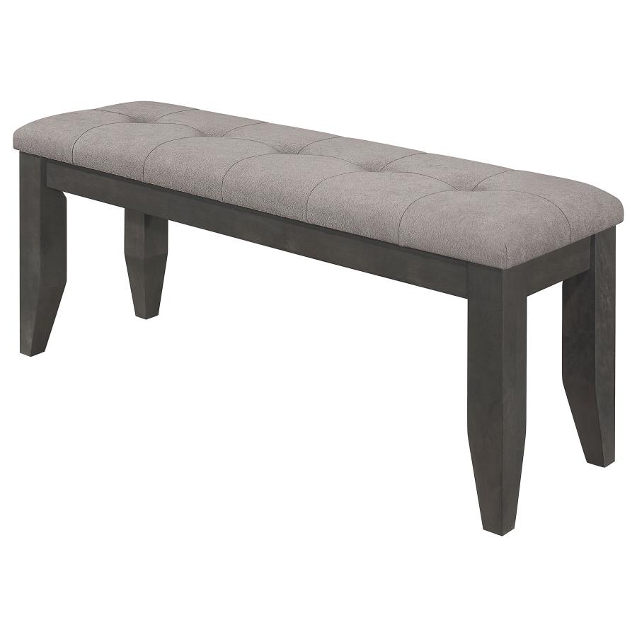 Dalila Fabric Upholstered Wood Dining Bench Dark Grey view 4