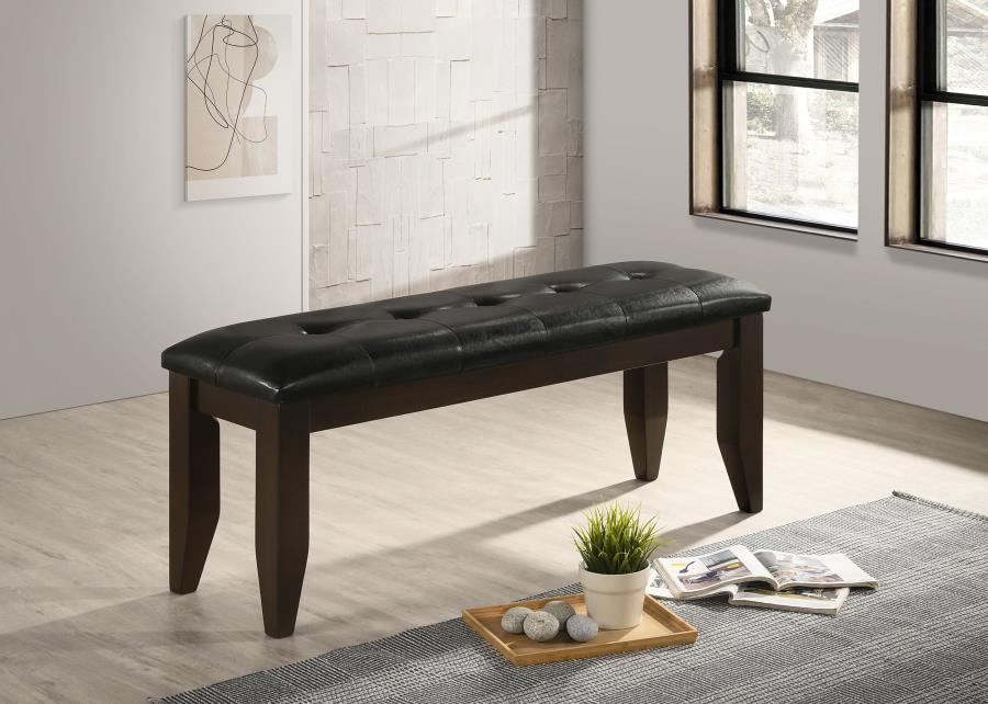 Dalila Leatherette Upholstered Wood Dining Bench Cappuccino view 2