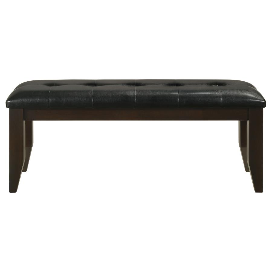 Dalila Leatherette Upholstered Wood Dining Bench Cappuccino view 3