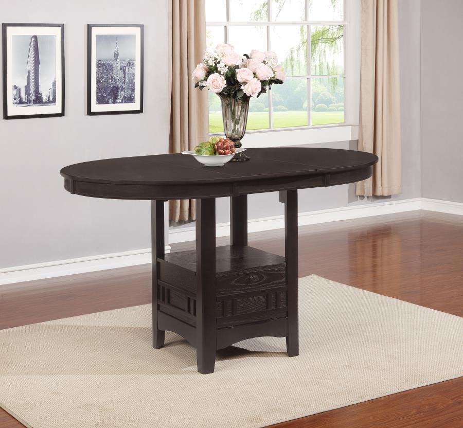 Lavon Oval 60-inch Extension Counter Dining Table Espresso view 2