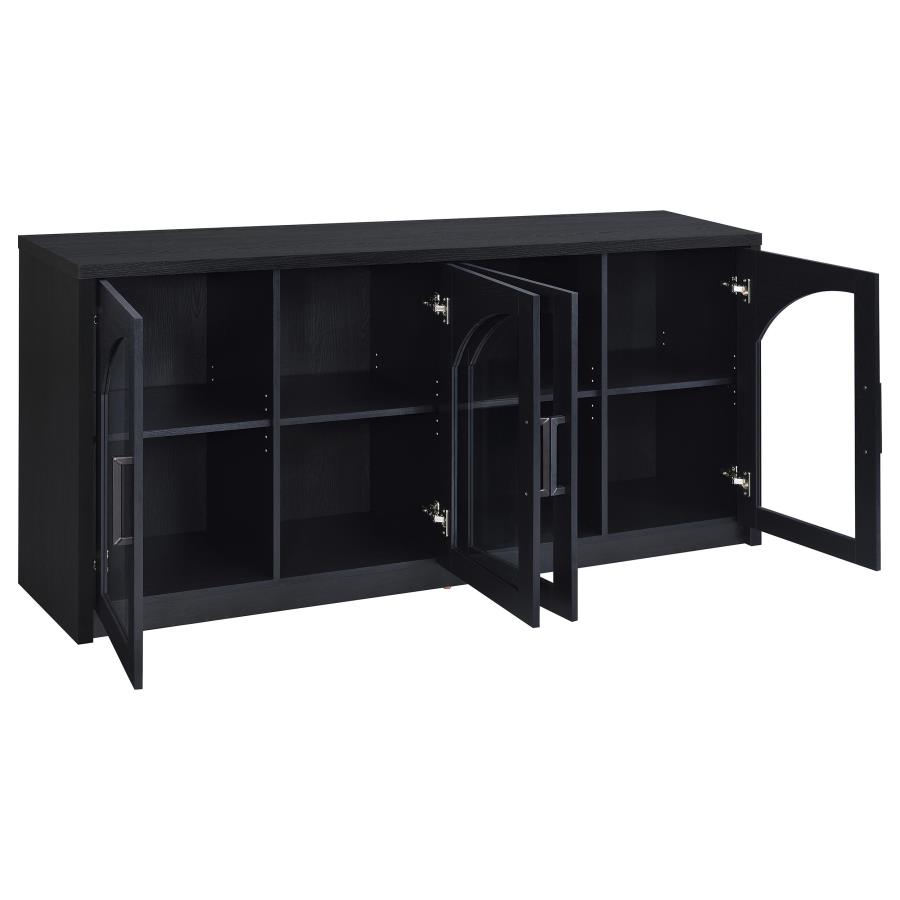 Riva 4-door Dining Sideboard Buffet Storage Credenza Black view 3