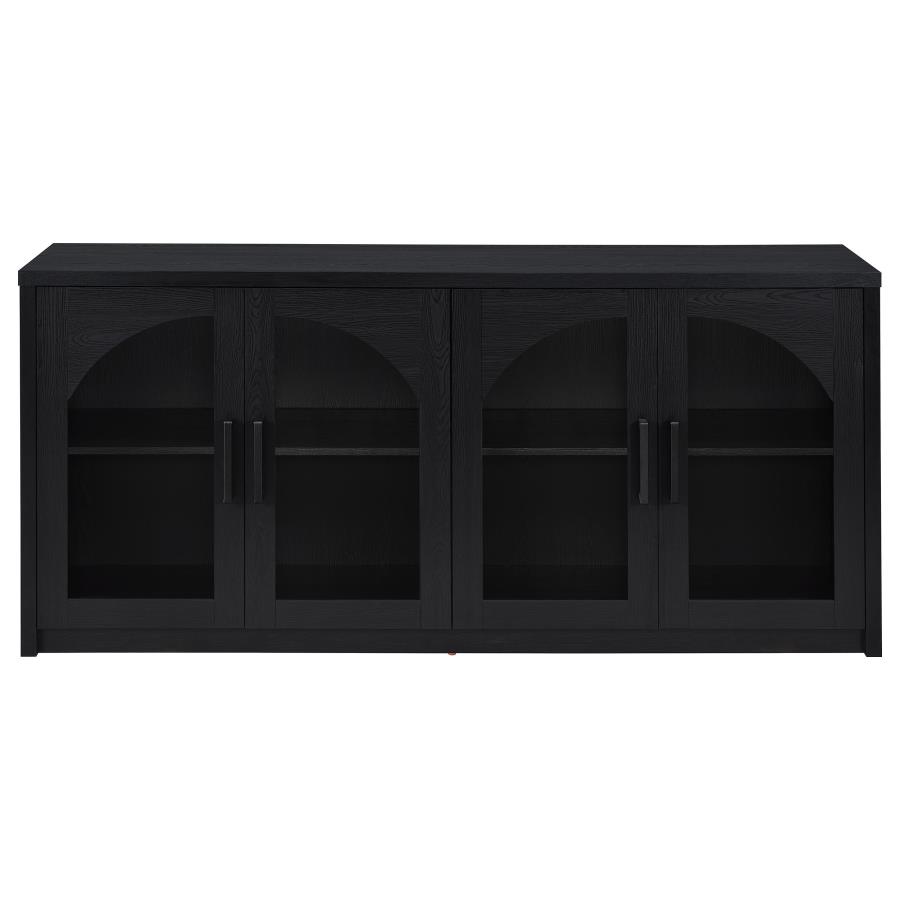 Riva 4-door Dining Sideboard Buffet Storage Credenza Black view 4