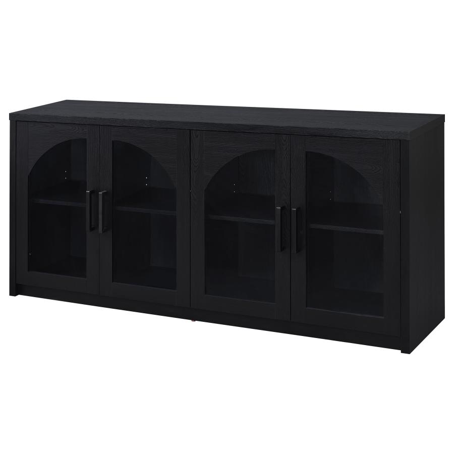 Riva 4-door Dining Sideboard Buffet Storage Credenza Black view 5