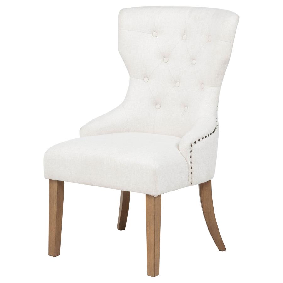 Baney Tufted Upholstered Dining Chair Beige and Rustic Grey view 4