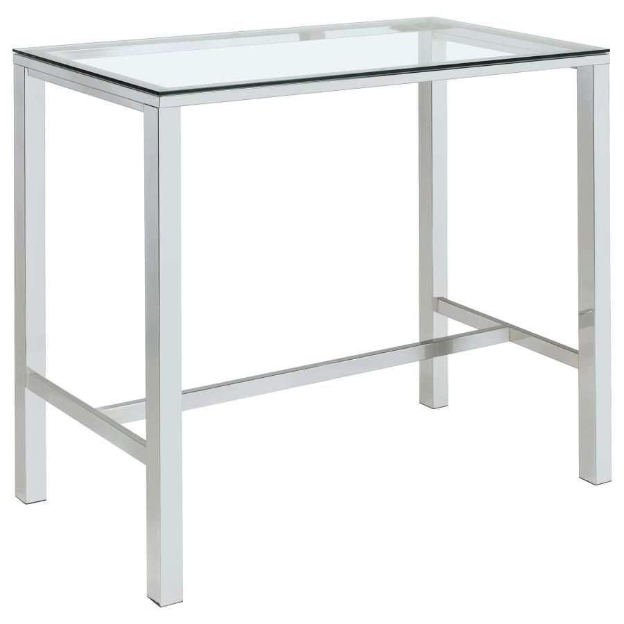 Tolbert 5-piece Bar Set with Acrylic Chairs Clear and Chrome view 3