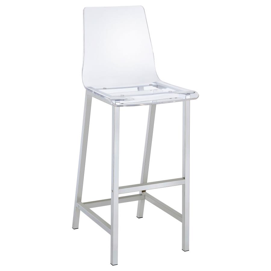 Tolbert 5-piece Bar Set with Acrylic Chairs Clear and Chrome view 4