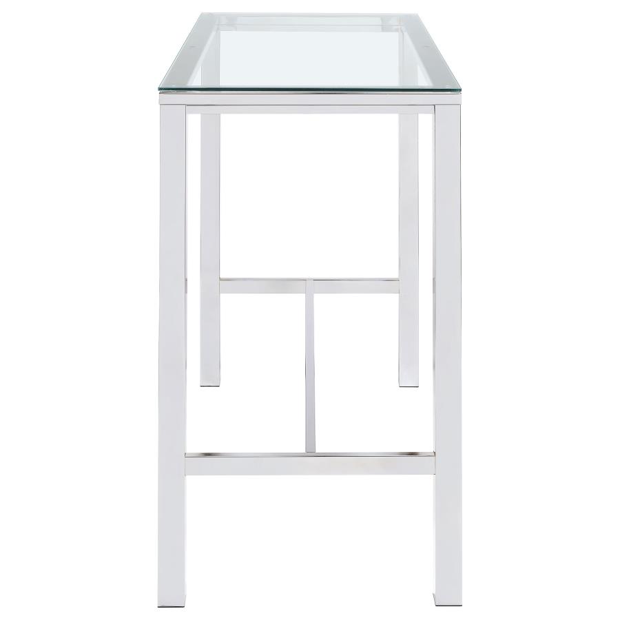 Tolbert Rectangular 47-inch Glass Top Pub Bar Table Chrome view 4