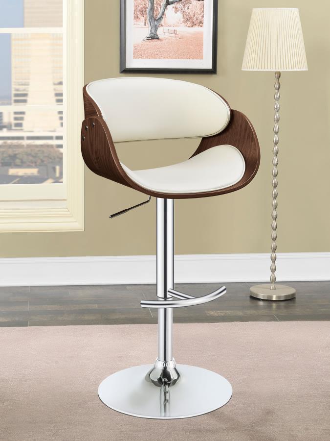 Dana Adjustable Bar Stool Ecru and Chrome view 2