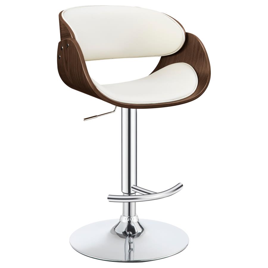 Dana Adjustable Bar Stool Ecru and Chrome view 3