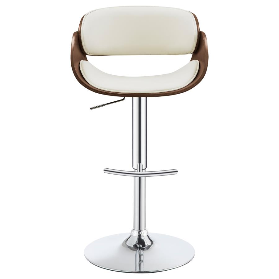 Dana Adjustable Bar Stool Ecru and Chrome view 4