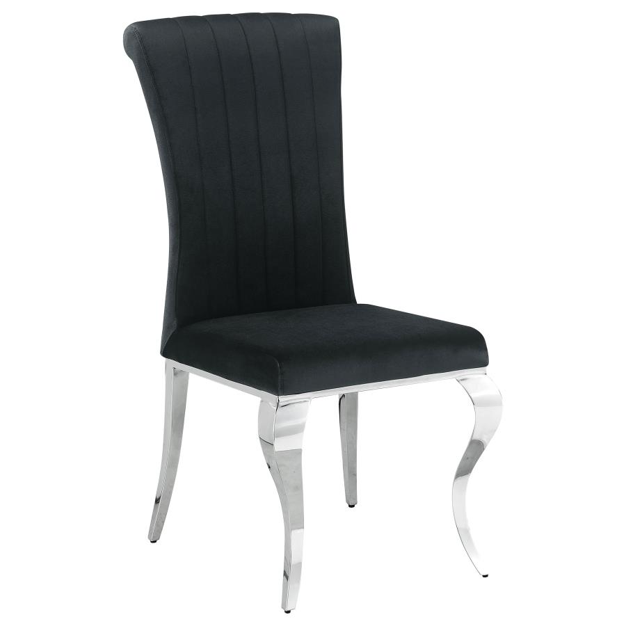 Betty Velvet Upholstered Dining Side Chair Black (Set of 4) view 3