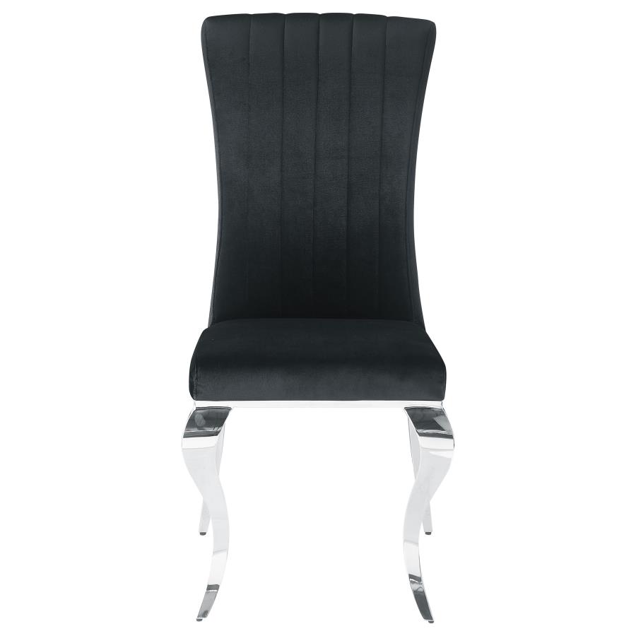 Betty Velvet Upholstered Dining Side Chair Black (Set of 4) view 4